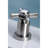 Kingston Brass Millennium Double-Handle 4-Hole Widespread Kitchen Faucet with Plastic Sprayer-11175971