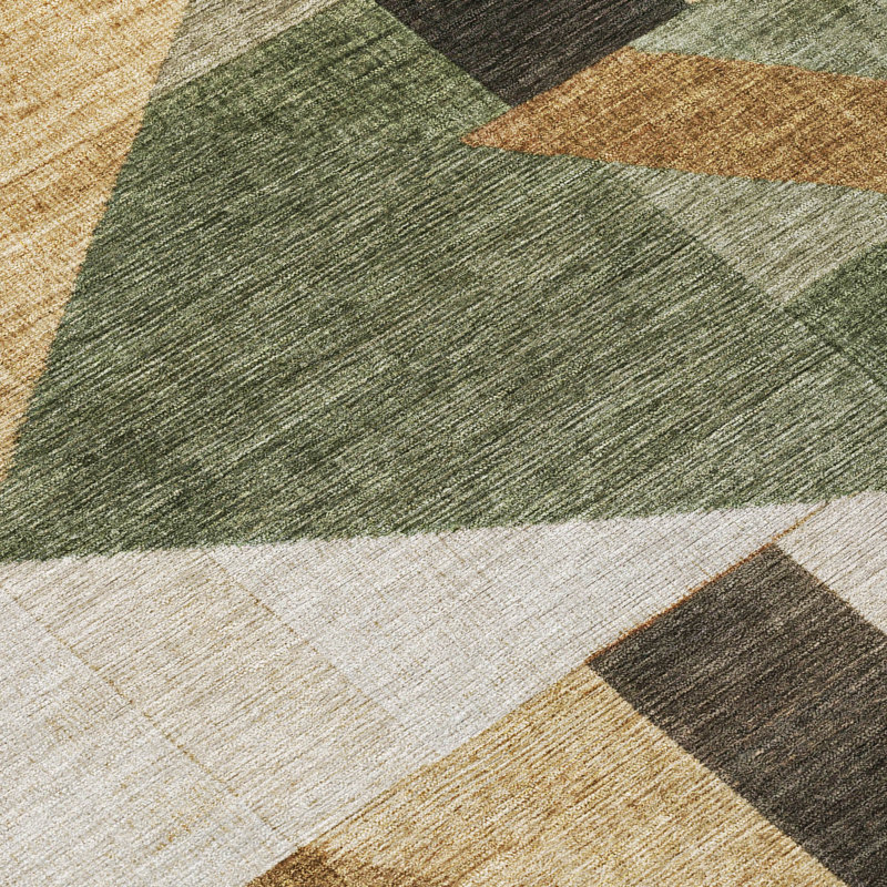 Machine Washable Indoor/Outdoor Earleville ACN2365 Geometric Rug, Rectangle 10' x 14'
