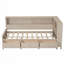 Lit de jour en bois avec tablettes de rangement et 3 tiroirs-1700258038