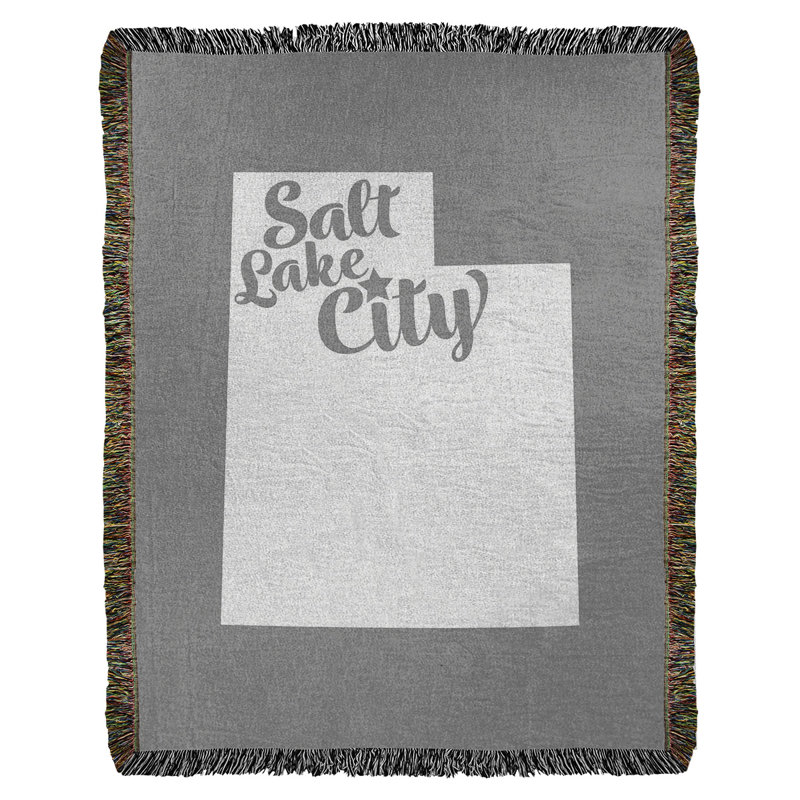 Jeté en coton tissé sel lake city, l 50 po x L 60 po, Gris