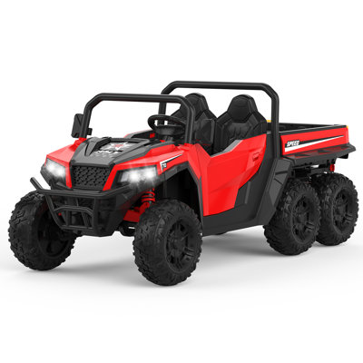 24V 4WD 6-Wheel Kids Electric Dump Truck, 2-Seater, 4×200W Motors, Remote Control, LED Lights, Music, Dump Bed
