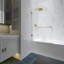 Porte de baignoire à charnière sans cadre avec processus de trempage thermique l 34 po x H 58 po Julien-916320863