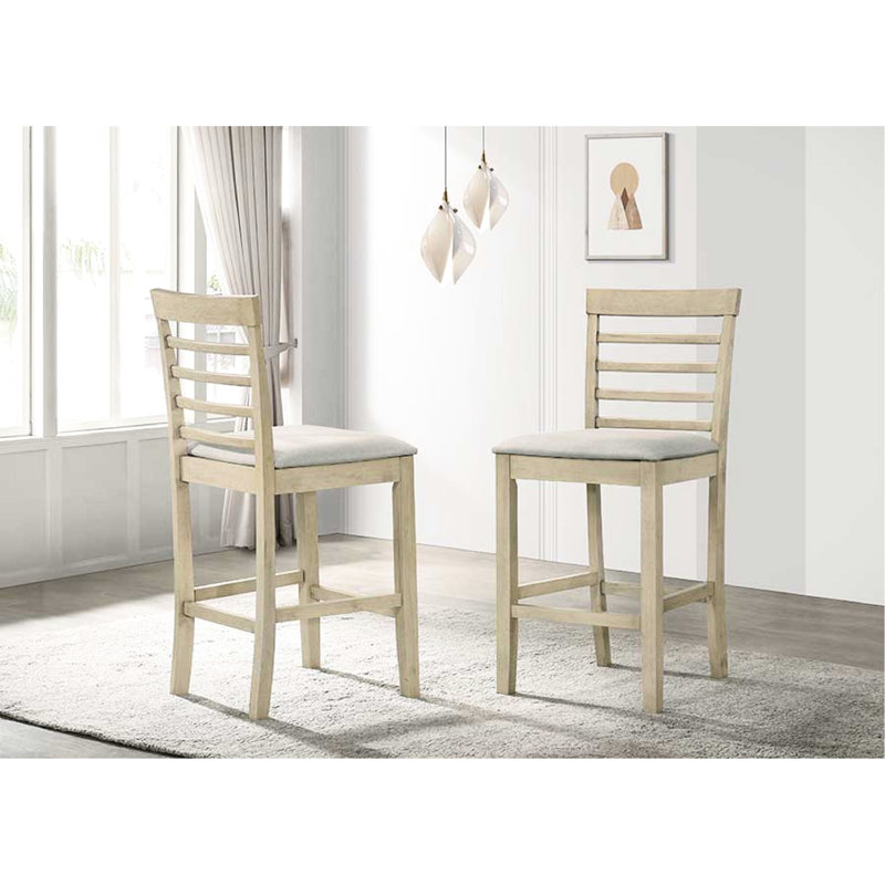 Magnifique chaise de salle à manger à hauteur de comptoir de couleur crème 2 pièces