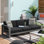 Caggiano 76.25 " W Straight Patio Sofa with Cushions