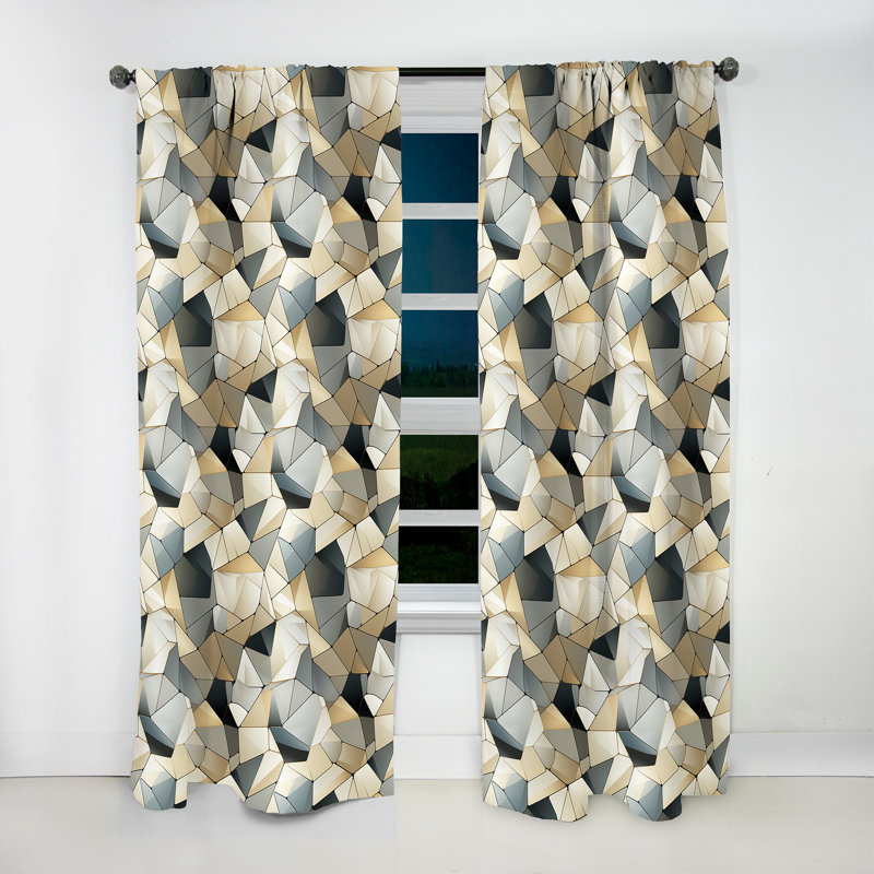 Rideau obscurcissant industriel à motif géométrique Tessellations - 1 panneau, L 52 po x L 120 po