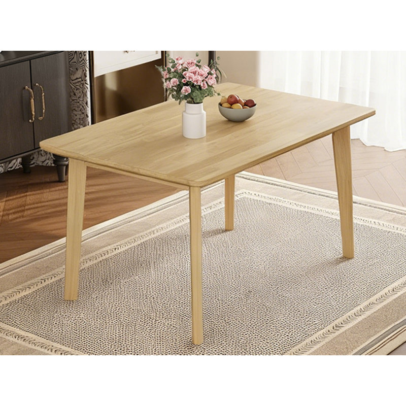  Table de salle à manger Farmhouse, table de salle à manger rectangulaire en bois massif et table de salle à manger, style rétro minimaliste, naturel