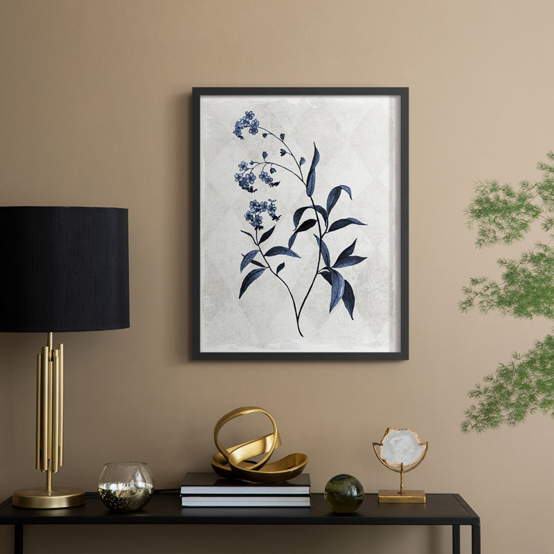 Harlequin Botanical I, reproduction encadrée - bois massif, Noir, H 11 po x l 9 po