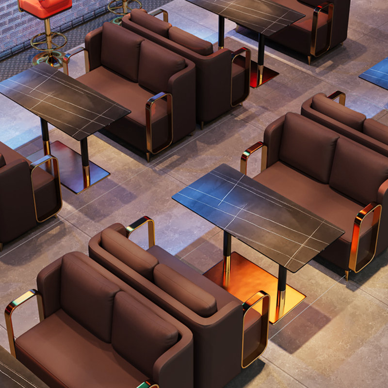 Causeuse Dejahne, Similicuir café