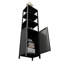 Grande armoire de rangement noire avec porte à volets et 3 niveaux de rangement NOIR