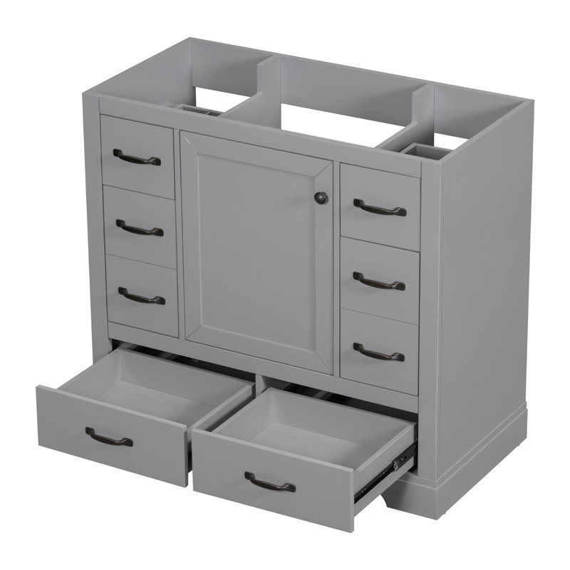 Meuble-lavabo 36 po sans lavabo, Gris, Noir