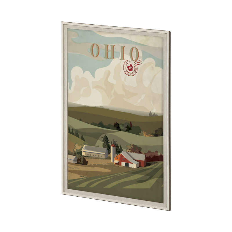 «Ohio Go» par Simone, reproduction d'art encadrée sous verre, Cadre photo brun / noyer, H 61,5 po x l 41,5 po x P 1,5 po