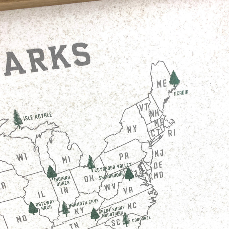 National Park Pinboard, H 24 po x l 36 po x P 1,5 po