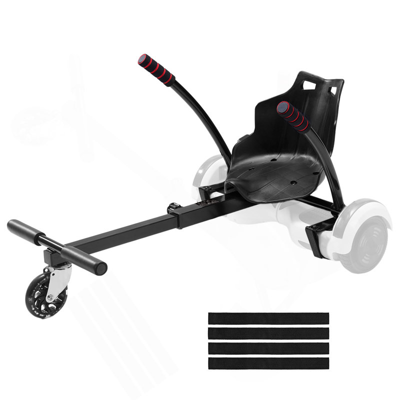Fixation de siège de hoverboard, pour hoverboard de 6,5 po, 8,5 po et 10 po, avec lumières DEL, contrôle des poignées, longueur de cadre réglable et capacité de charge de 220 lb, accessoire de planche de kart, pour enfants adultes
