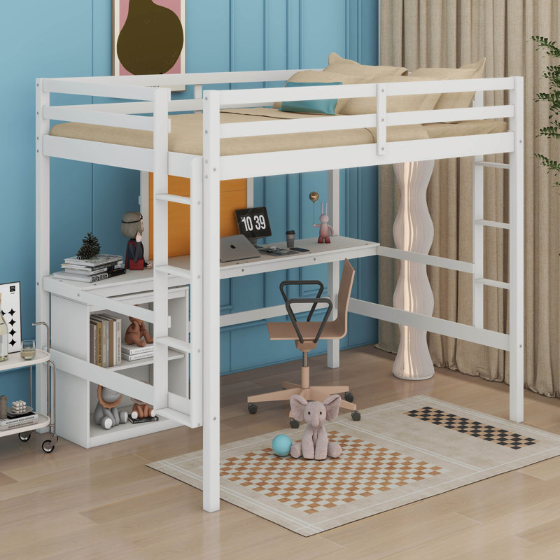 Justion Kids Full Loft Bed, White