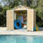6 x 4 Ft Outdoor Resin Storage Shed with Floor Lockable Door Window Sloped Roof Garden Shed for Patio Backyard Lawn Mower Bike Tool Storage-122940978