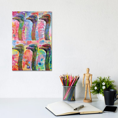 6 Ostriches by Dean Russo - Wrapped Canvas Print