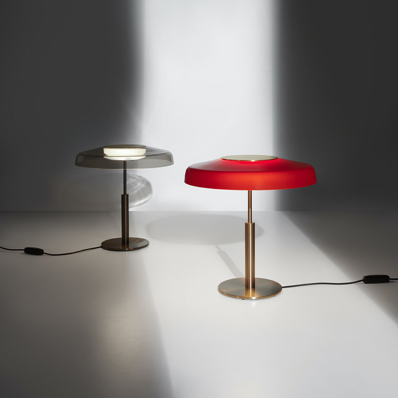 Dora LED Table Lamp, Satin Gold, Gray