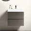 Meuble-lavabo mural 24 po moderne gris, solution de rangement double tiroir, ski silencieux, moderne Cool No Style avec lavabo