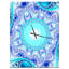 Turquoise ondulé courbes et cercles - horloge murale moderne-35102625