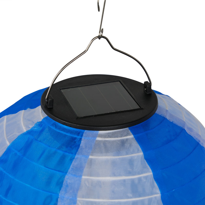 Montgolfière solaire 13 "avec lumières DEL flamme, Bleu