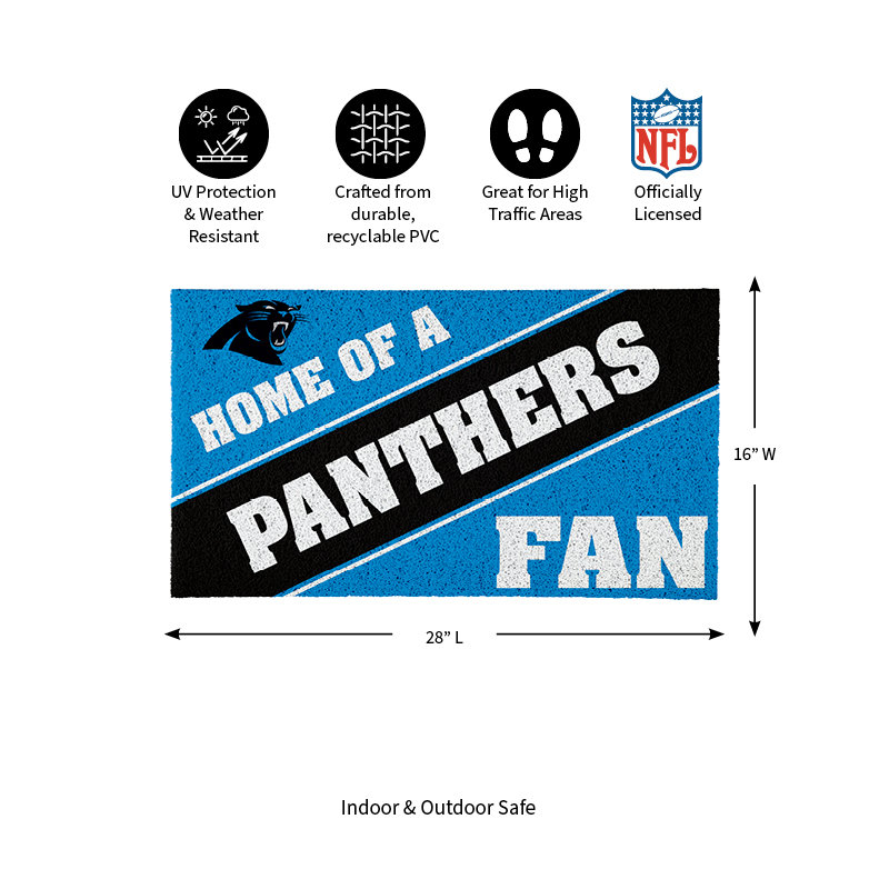 NFL Home of a Fan Team Color Outdoor Doormat, Carolina Panthers
