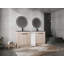 Meuble-lavabo autoportant avec lavabo en céramique noire et armoires de rangement, porte à fermeture douce, ensemble KD