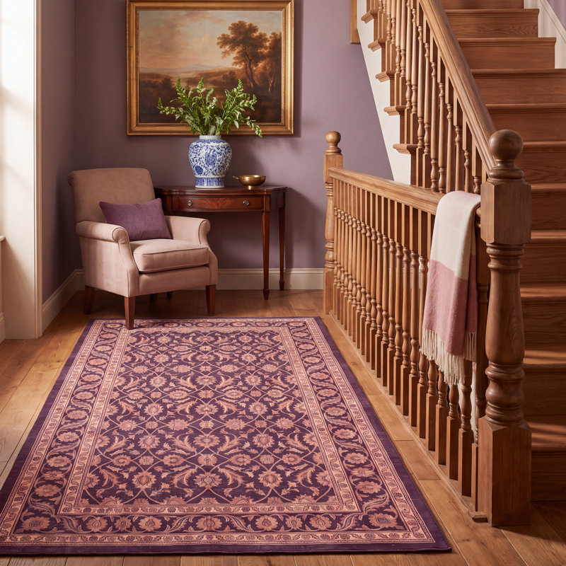 Tapis Norwood traditionnel à motif floral intégral or rose gris ivoire antidérapant à poils courts pour intérieur et extérieur, adapté aux animaux domestiques, salon, chambre, salle à manger, entrée, couloir, bureau, lavable