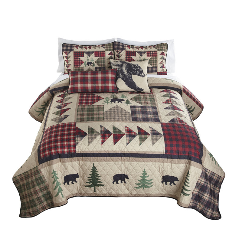 Donna Sharp Forest Point 3PC Rustic Queen Quilt Set, Queen Quilt + 2 Shams