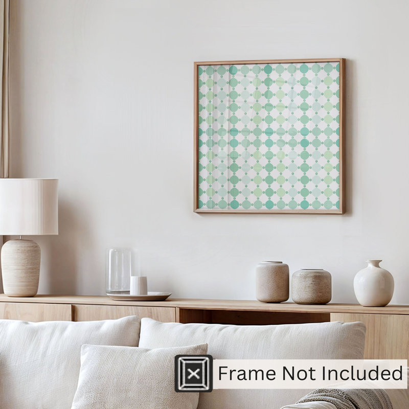 Abstract Mint Modern Unframed Art Print, 16" H x 16" W