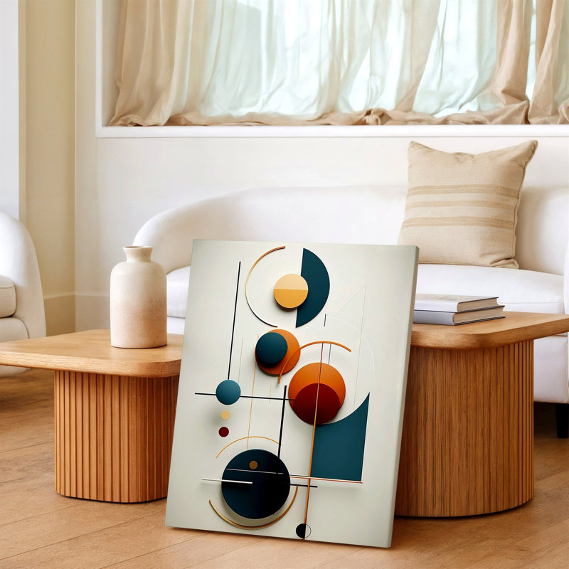 Abstrait géométrique abstrait Mid Century, H 11 po x l 14 po
