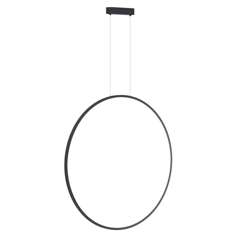 Saturno 1 - Light LED Geometric Pendant, 130cm H x 6cm W x 6cm D, Black