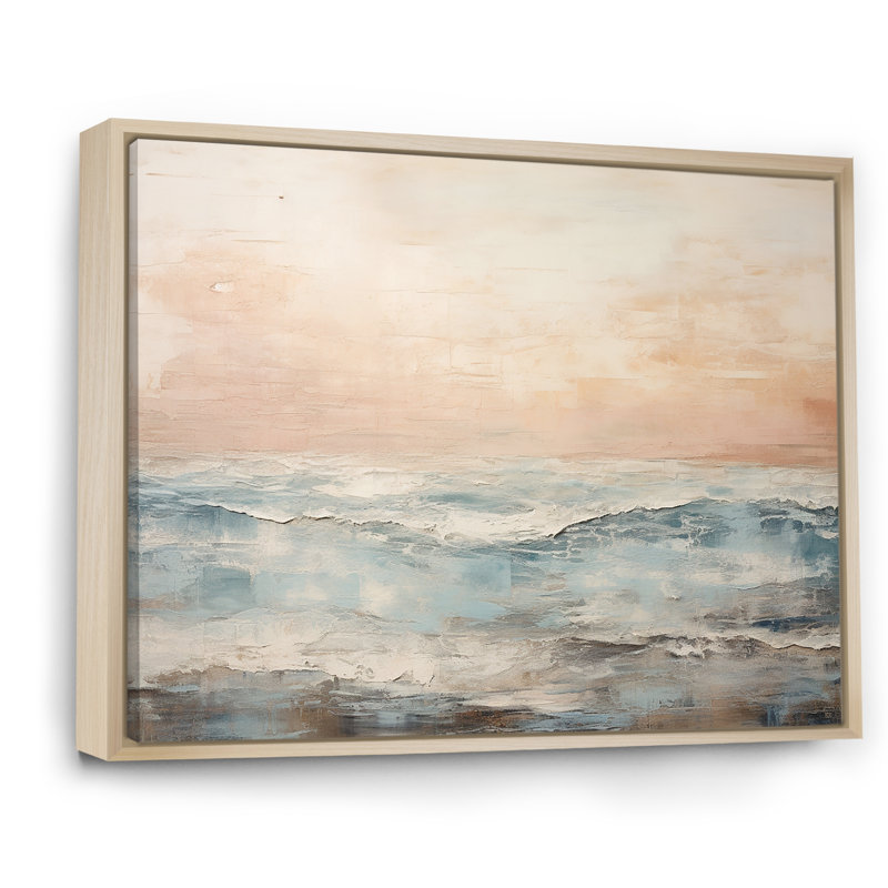 Ranieri - plage et océan, art mural sur toile, Cadre naturel flottant, 30" H x 40" W