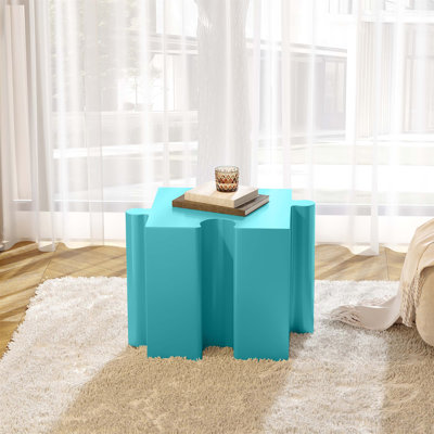 3-Piece Artistic Puzzle Table Set, Modular MGO Side Tables with Interlocking Design for Indoor & Outdoor Use, 200lb Capacity