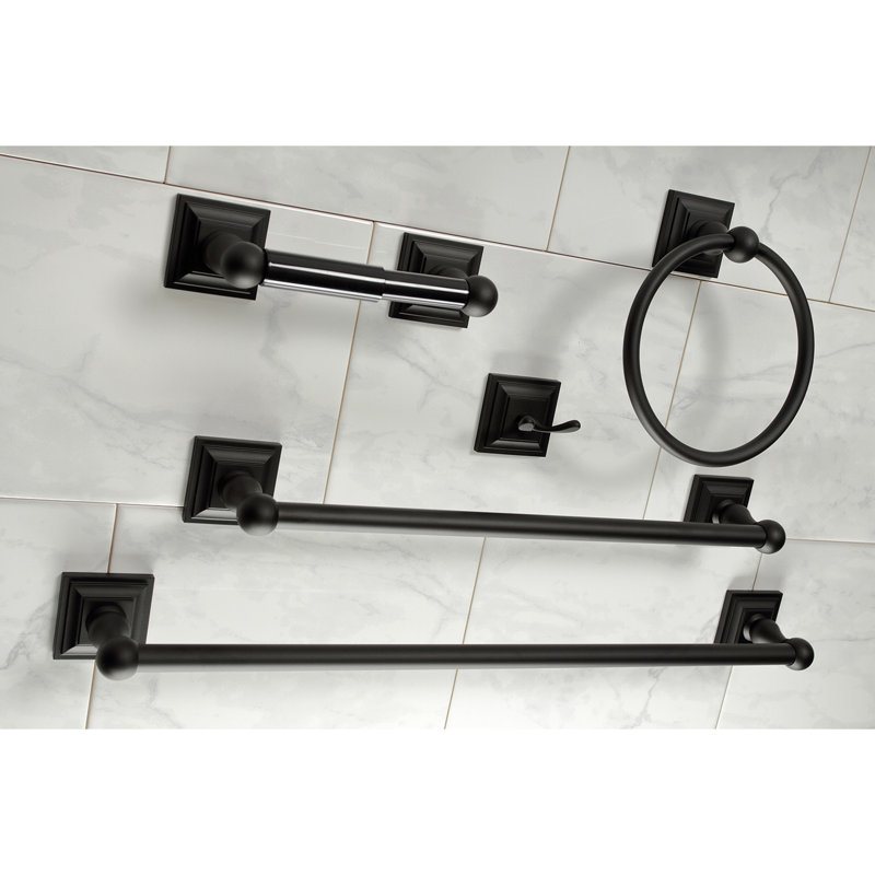 Kingston Brass Serano 5-Piece Bathroom Hardware Set, Matte Black
