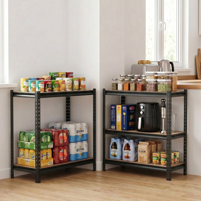 Tablettes de rangement réglables à 5 niveaux, capacité de 2 500 lb, étagère de rangement de garage robuste, étagère utilitaire en métal, pour la cuisine du sous-sol de garage, l 40,35 po x P 20,35 po x H 71,38 po
