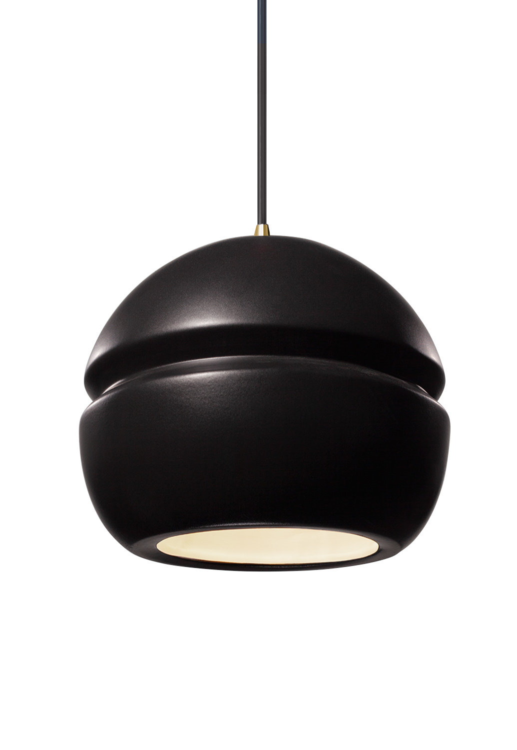 Logan 1 - Light Single Globe Pendant, Antique Brass, Carbon Matte Black
