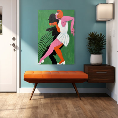 «Dancing Woman Silhouette», impression abstraite et audacieuse d'art mural contemporain