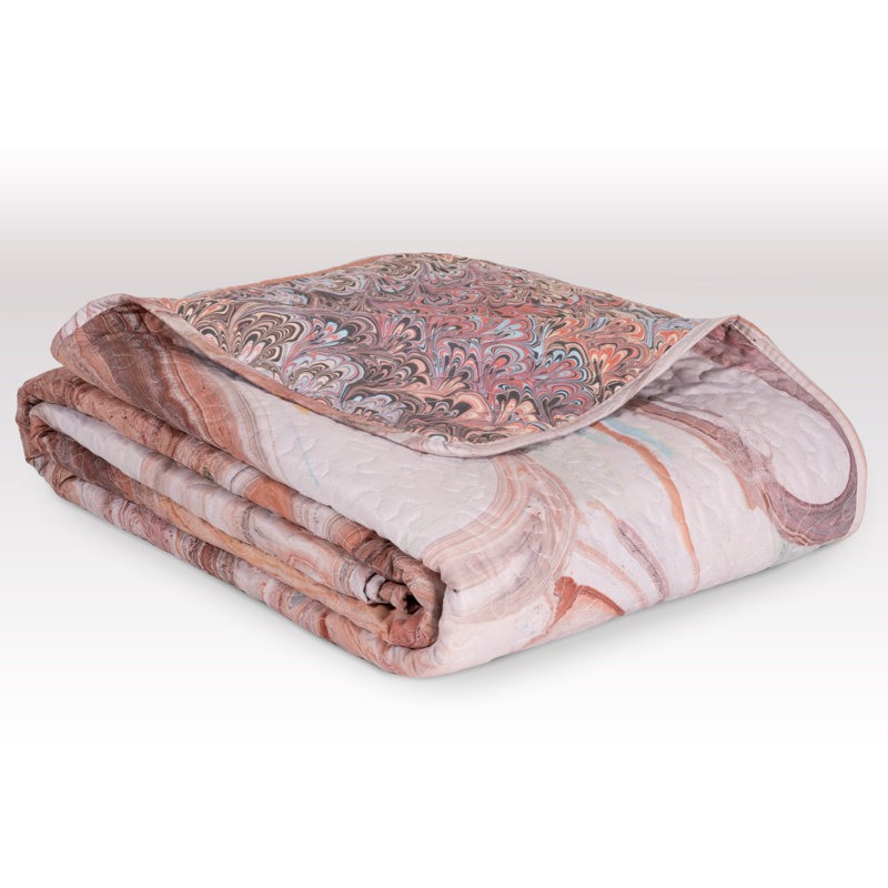 King Size Reversible Microfiber Quilt in Abstract Design