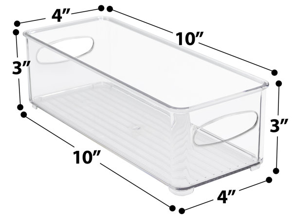 Sorbus 4 Pack Clear Plastic Storage Bins with Handles - Refrigerator Freezer Pantry Organizers