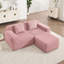 Canapé modulaire modulaire en L à 2 places sans os, canapé modulaire Cloud avec assise profonde, canapé modulaire moderne à 2 places avec coussins décoratifs et 1 repose-pieds mobile, tissu en velours côtelé-583112230