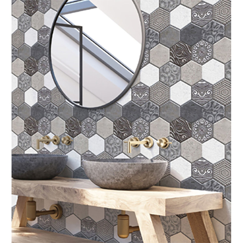 30.5cm W x 30.5cm L PVC Peel and Stick Field Tile