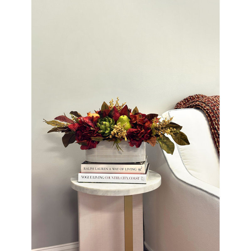 Fall Arrangement with Hydrangeas, Artichokes and Astilbe