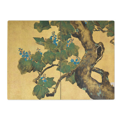 Chrysanthemums By Sakai Hoitsu  Glass Chopping Board