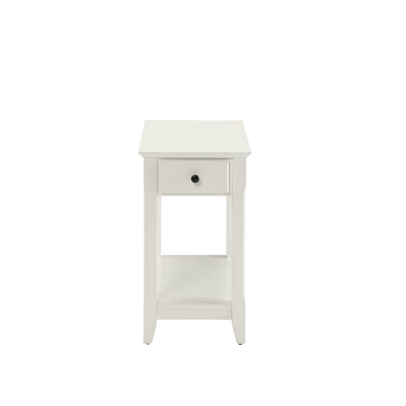 Table rectangulaire avec tiroir et tablette pour la vie moderne, tiroir de rangement blanc, aspect bois