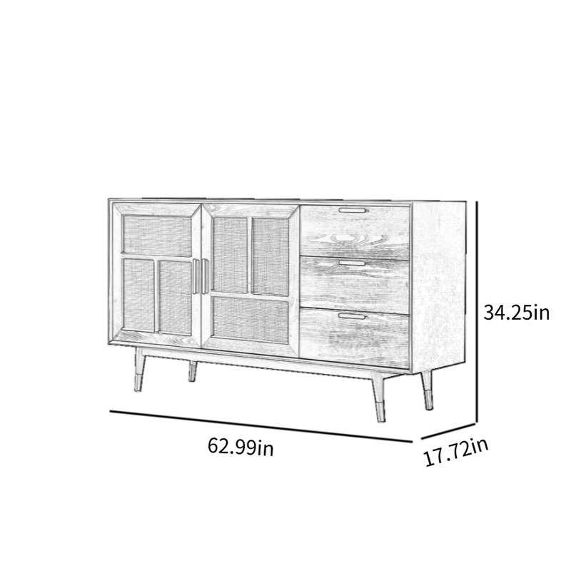 Armoire d'appoint en rotin tissé