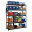 Étagère de rangement en acier thermolaqué noir mat à 5 niveaux avec tablettes HDF Ar Shelving-1390618741