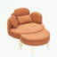 Fauteuils d'appoint en velours côtelé avec repose-pieds-911091808