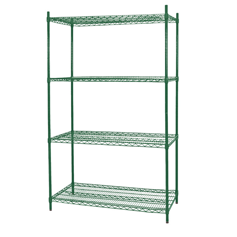Adjustable Shelving Unit, 74" H x 60" W x 24" D, Green Epoxy