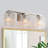 3-Light Silver Vanity Light with E26 Base, Metal Frame and Glass Shades, ETL Certified, Dimmable