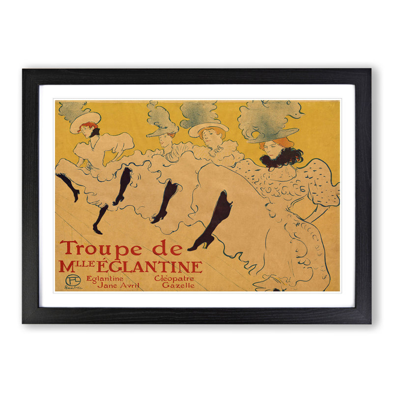 La Troupe De Mademoiselle Eglantine by Henri de Toulouse-Lautrec - Picture Frame Painting, Black Framed